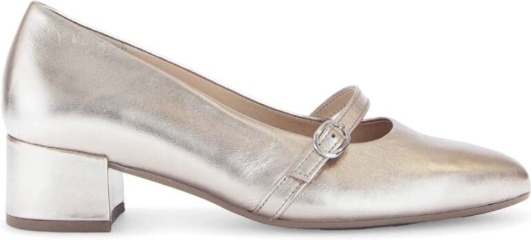 Gabor Gouden metallic leren pumps Yellow Dames