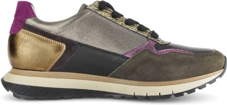 Gabor Groen Mix Lace-Zip Sneaker voor Vrouwen Multicolor Dames