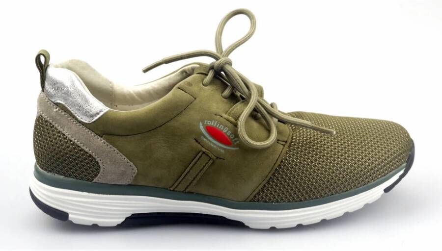 Gabor Groene Nubuck en Mesh Combi Schoenen Green Dames