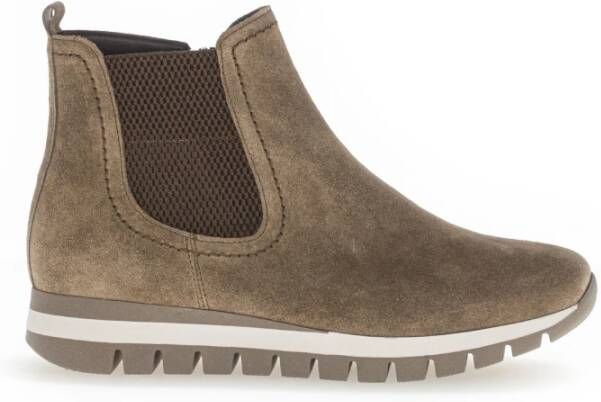 Gabor Hoge taupe fluwelen manden Beige Dames