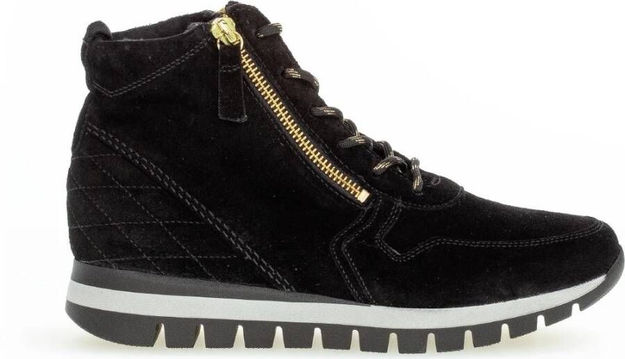 GABOR Hoge Sneakers Dames 455 Maat: 40 Materiaal: Suède Kleur: Zwart - Foto 2