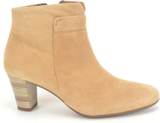 Gabor Stijlvolle Kameel Suède Enkellaarsje 5 cm Brown Dames