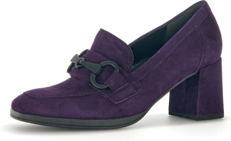 Gabor Klassieke Zwarte Leren Hakken Purple Dames