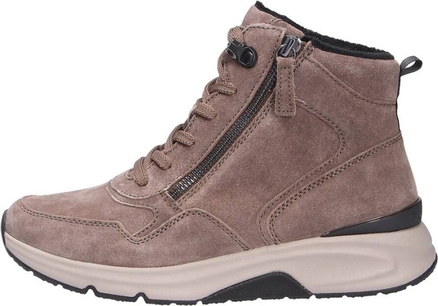 Gabor Rollingsoft Sneakers met sleehak plateau veterschoenen kofmort schoen met uitneembaar voetbed