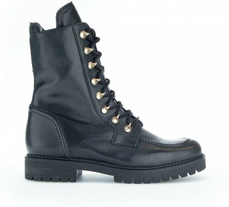 Gabor Veterboots Dames Laarzen Damesschoenen Leer 92.723.57 Zwart Maat - Foto 4