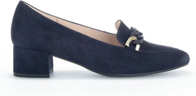 Gabor Marineblauwe Fluweel Pumps Blue Dames