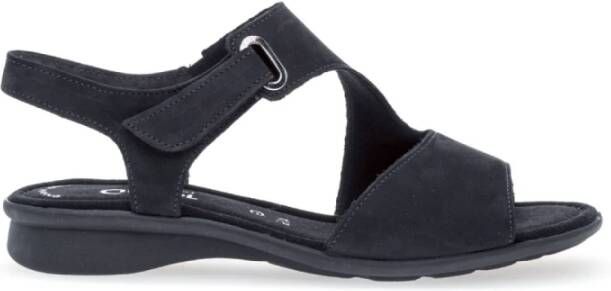 Gabor Marineblauwe Suède Sandalen met Velcrosluiting Blue Dames - Foto 2