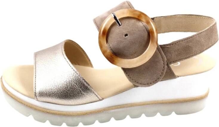 Gabor Sandaal Sleehak Grote Gesp Beige