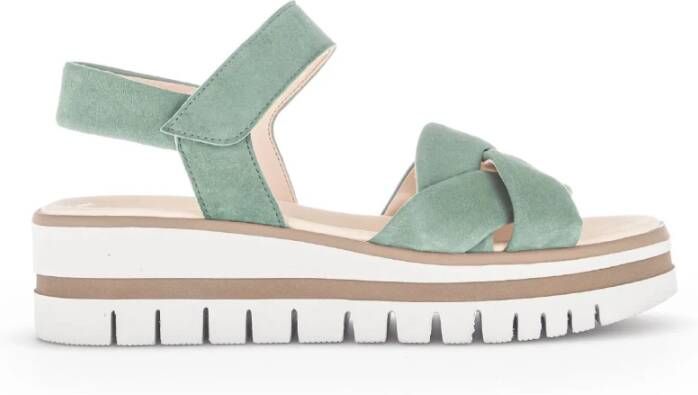 Gabor Mint Suède Sandalen Comfortabel Stijlvol Green Dames
