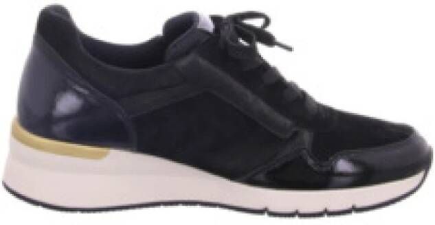 Gabor Zwarte manden in lederen combinatie Black Dames