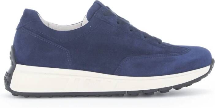 Gabor Moderne Sports Sneakers in Suède Blue Dames