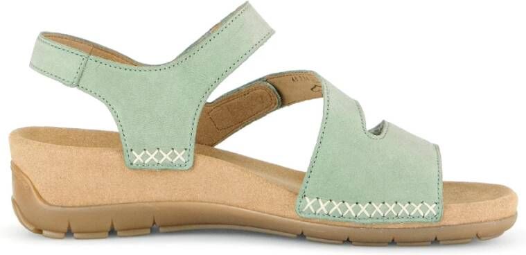 Gabor Nubuck Damesandaal met Lichtgewicht Zool Green Dames