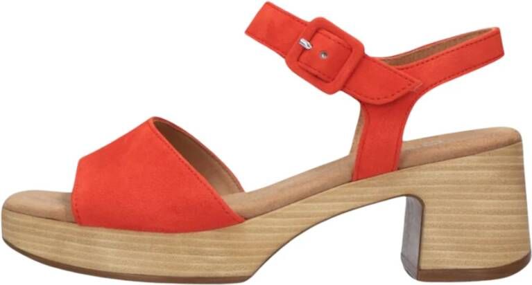 Gabor Oranje Suède Sandalen met Blokhak Orange Dames