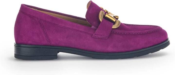 Gabor Paarse Fluwelen Loafers Purple Dames