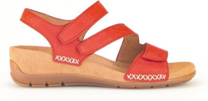 Gabor Rode fluwelen sandalen Red Dames