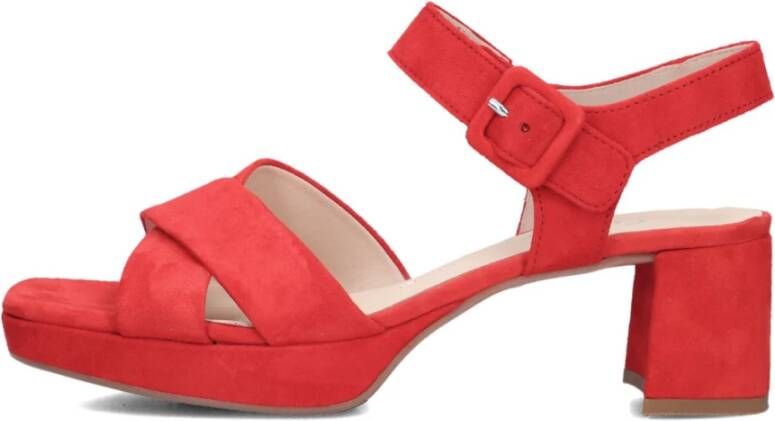 Gabor Rode Sandalen met Hak