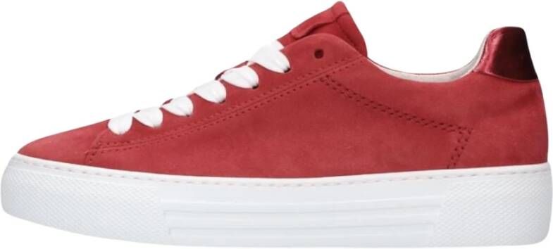 Gabor Rode Suède Sneakers Red Dames