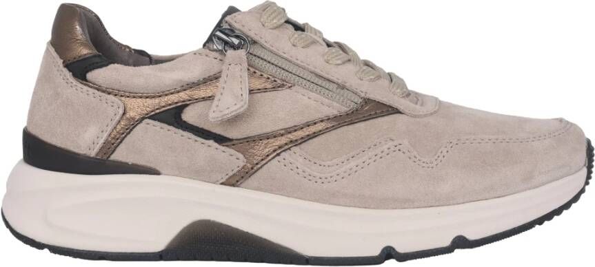 Gabor rollingsoft sensitive 96.896.39 dames rollende wandelsneaker beige