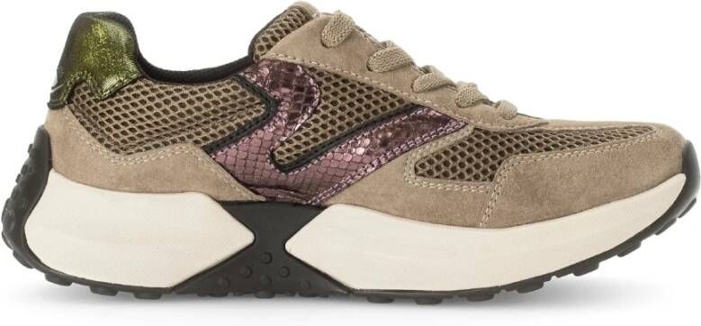 Gabor rollingsoft sensitive 56.996.43 dames rollende wandelsneaker beige