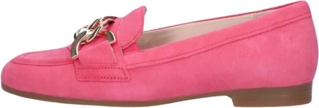 Gabor Roze Suède Loafers met Kettingdetail Pink Dames