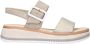 Gabor Comfortabele leren sandalen met klittenbandsluiting Beige Dames - Thumbnail 2