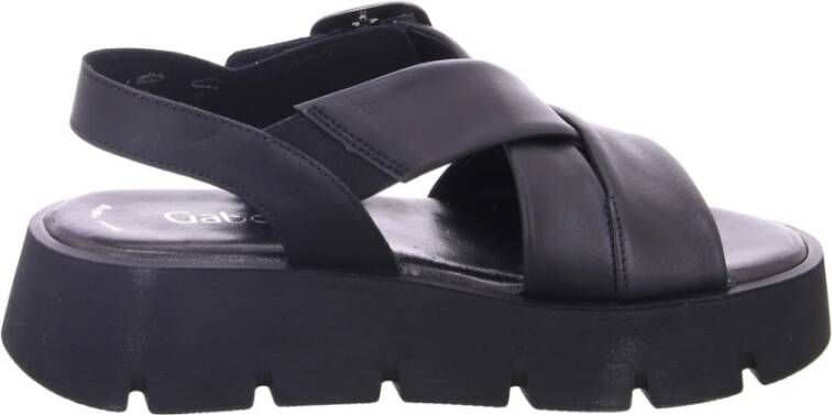 Gabor Sandaaltjes plateau zomerschoen bandjessandaal met grote siergesp - Foto 3