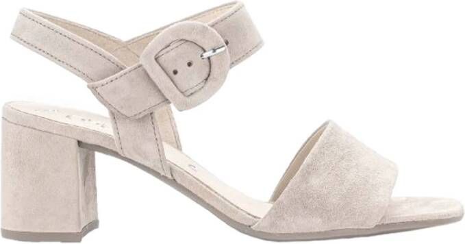 Gabor Sandalen met hak in Samtchevreau Beige Dames