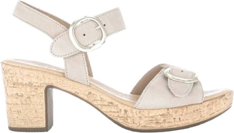 Gabor Sandalettes met hak in Samtchevreau Beige Dames