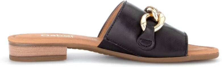 Gabor Metalen Ketting Dames Slippers Zwart Black Dames - Foto 8
