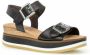 Gabor Zwarte Leren Casual Open Sandalen Black Dames - Thumbnail 1