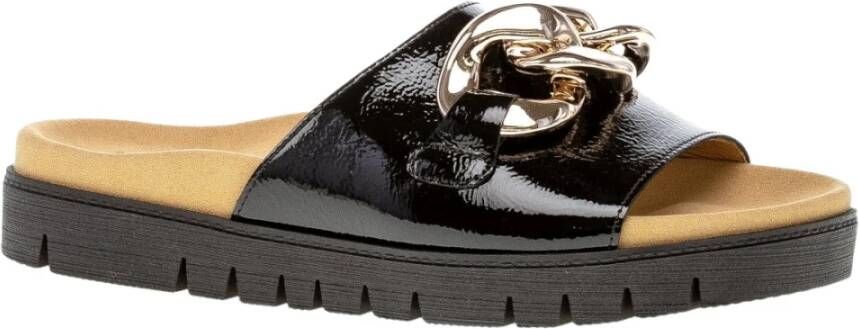 Gabor Comfortabele Open Slippers Black Dames