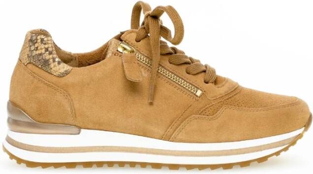 Gabor Sneakers karamel in fluweel Beige Dames