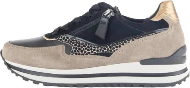 Gabor Suède Sneakers met Lamm Samt Giraf Met Patroon