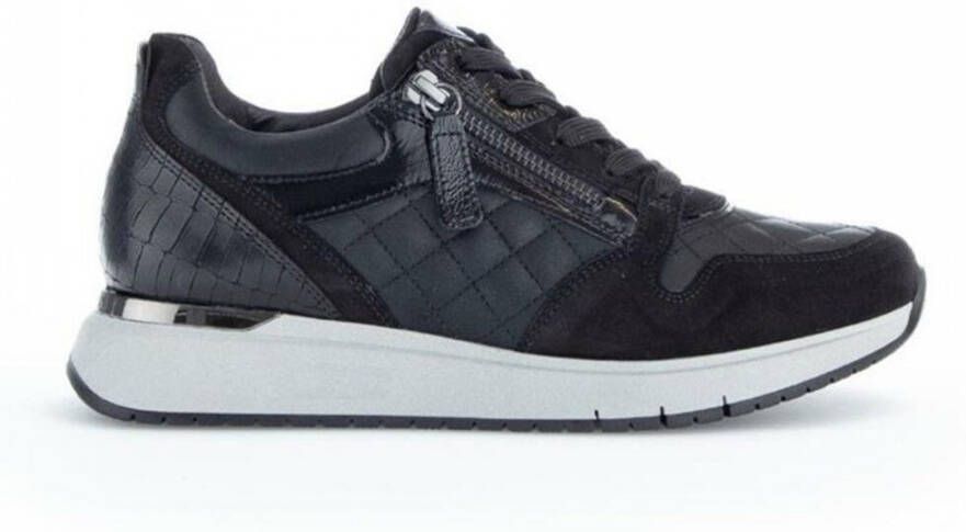 Gabor 528 Lage sneakers Leren Sneaker Dames Zwart - Foto 10