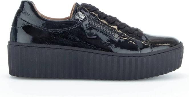 Gabor Zwarte Lak Sneakers Black Dames