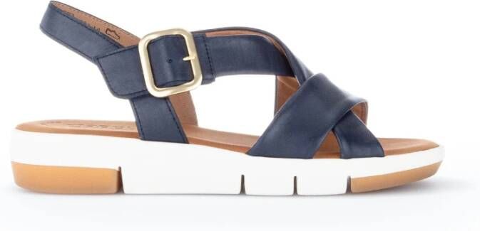Gabor Sportieve Leren Sandalen Blue Dames