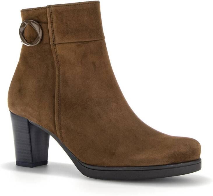 GABOR Enkellaarsjes Dames 083 Maat: 39 Materiaal: Suède Kleur: Bruin - Foto 4