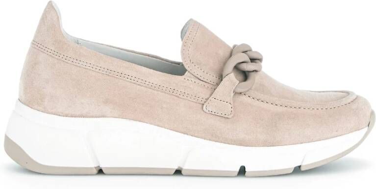 Gabor Beige Suède Loafers met Optifit Voetbed Beige Dames - Foto 6