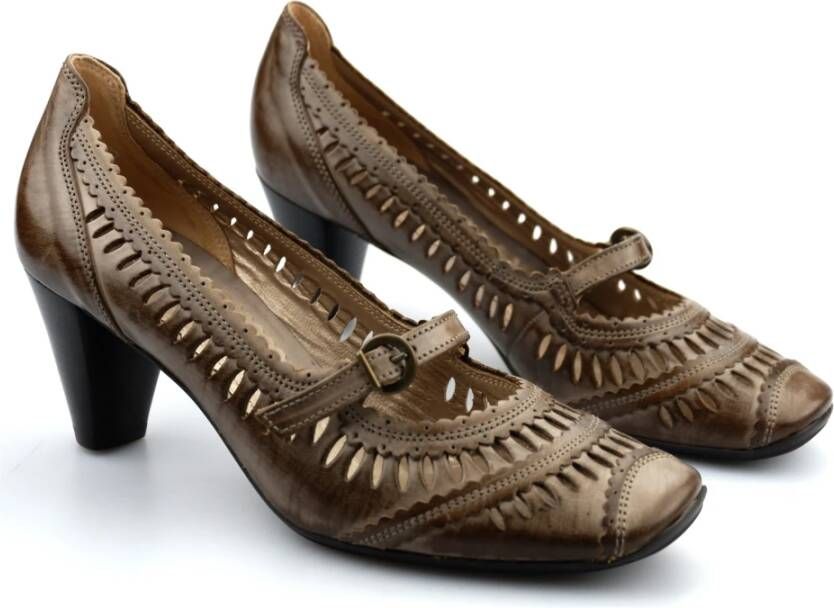 Gabor Taupe Leren Pumps Brown Dames