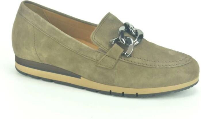 Gabor Taupe Moccassin+Gar. runnerZ Stijlvolle platte schoenen voor dames Beige Dames