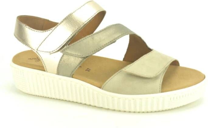 Gabor Taupe Sand Velcro Sneakers Beige Dames