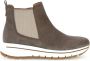 Gabor Taupe Suède Sneaker Boot Chelsea Stijl Brown Dames - Thumbnail 1