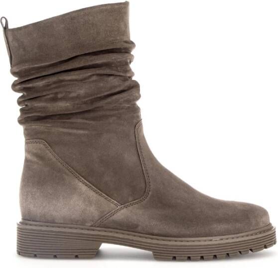 Gabor Taupe Velvet Mid Boots Beige Dames