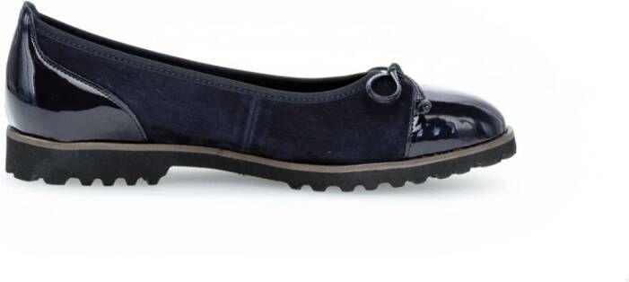 Gabor Velours Ballerina met Rubberen Zool
