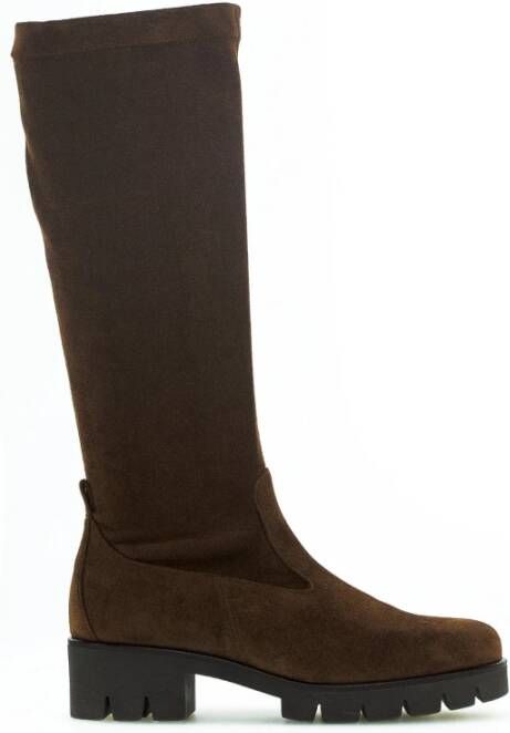 Gabor Velours Cognac Sportlaars met Rits Brown Dames - Foto 4
