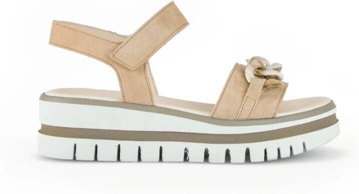 Gabor Velours leren karamel sandalen Beige Dames