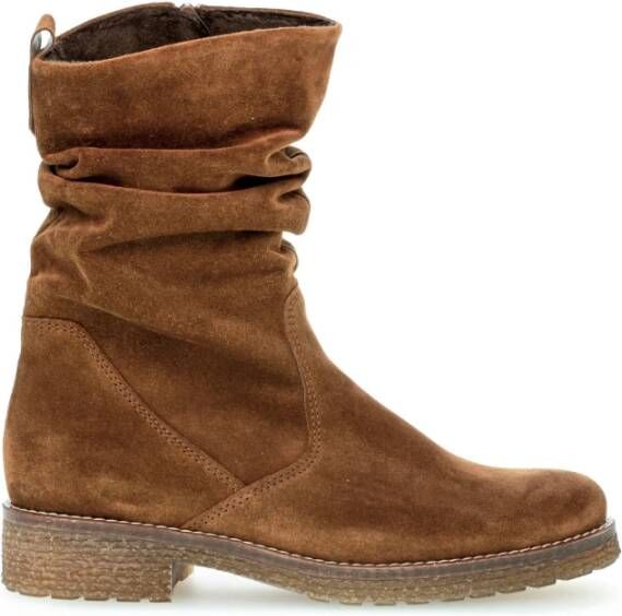 Gabor Velours Mid Cognac Laarzen Brown Dames