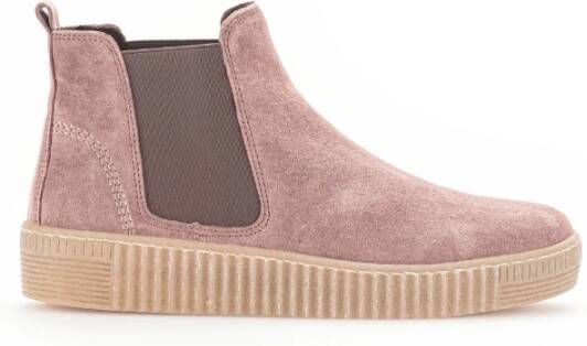 Gabor Velvet Chelsea Laarzen Pink Dames