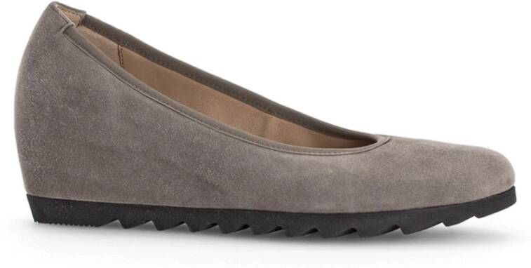 Gabor Velvet Sleehak Ballerina Elegante Stijl Beige Dames