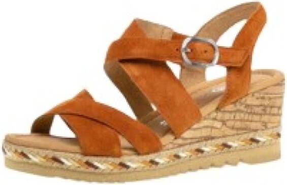 Gabor Wig sandalen in velours leer voor dames